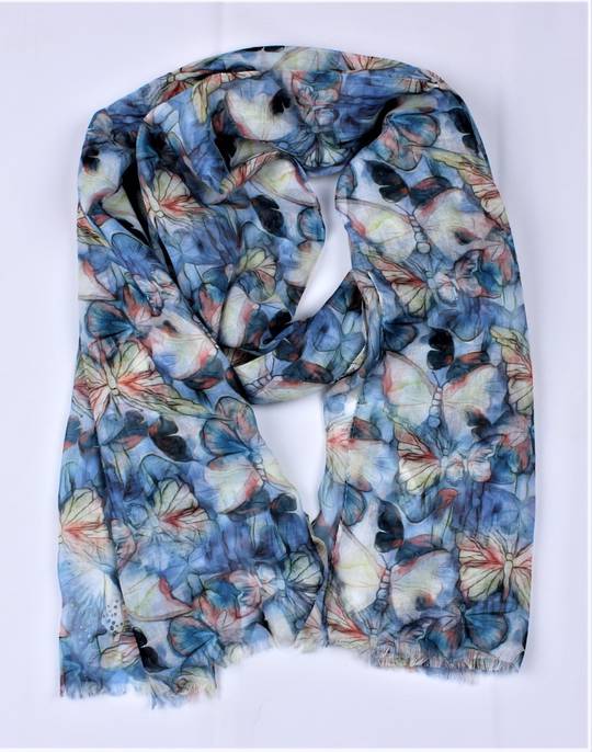 Alice & Lily printed scarf blue Style : SC/4920/BLU
